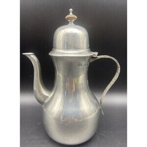 VTG John Somers Handmade Brazilian Pewter Teapot Stamped 10”